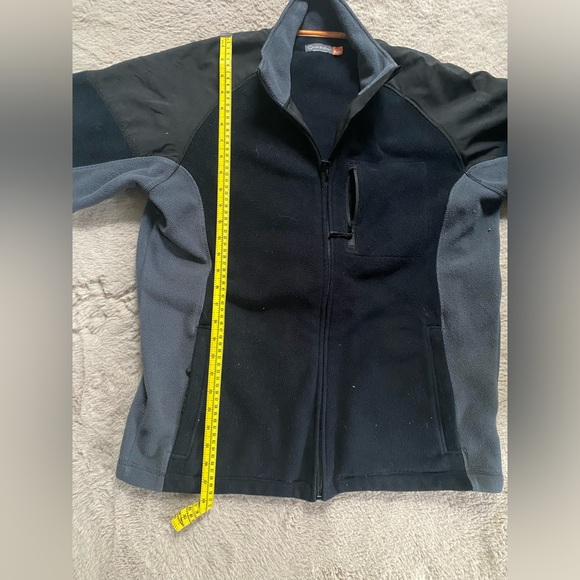 QUIKSILVER Jacket Men's Size XL Full Zip POLAR FLEECE Black Gray Logo Pockets - Picture 3 of 6